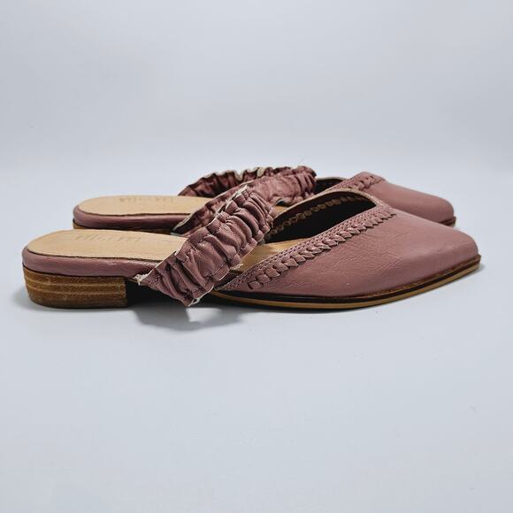 Mi,im Pink/ Mauve Leather Slip On Flat Womens size 6.5 Narrow - Picture 3 of 7